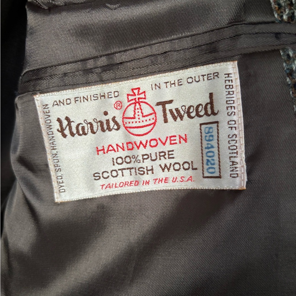 Mens Vintage Harris Tweed Wool Blazer - 42L - Picture 2 of 11